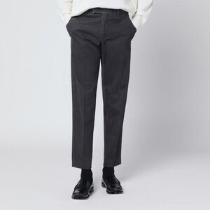 PT01 Men's Tailored Wool Blend Flat Front Trousers Men GREY Pants